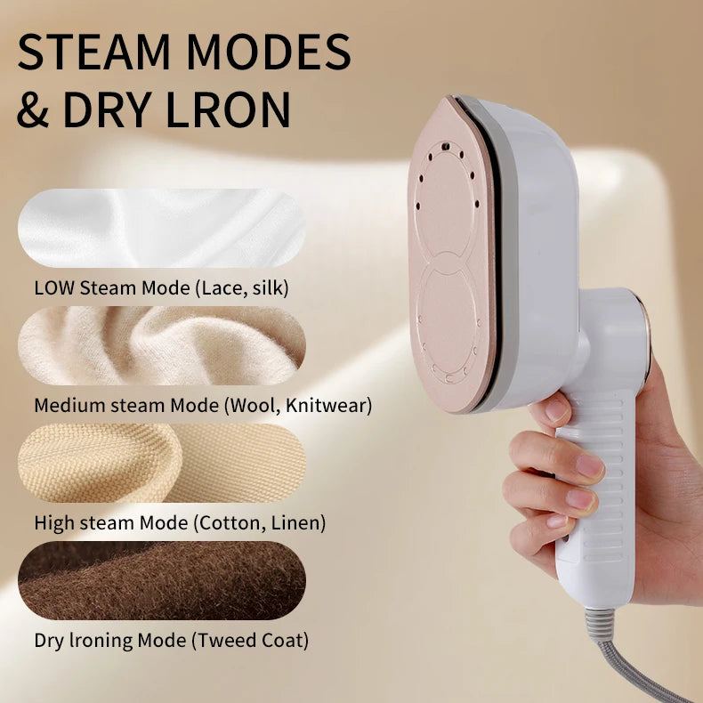 Portable Handheld Steam Iron – Compact Travel & Home Garment Steamer