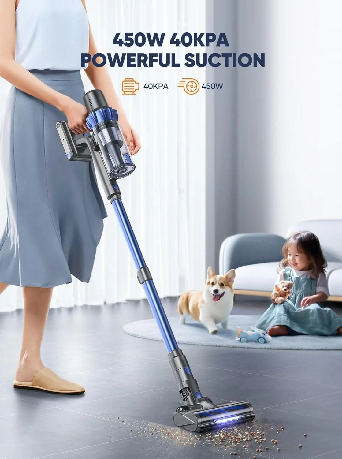 Cordless Vacuum Cleaner 40KPA – Lightweight Handheld Stick Vacuum