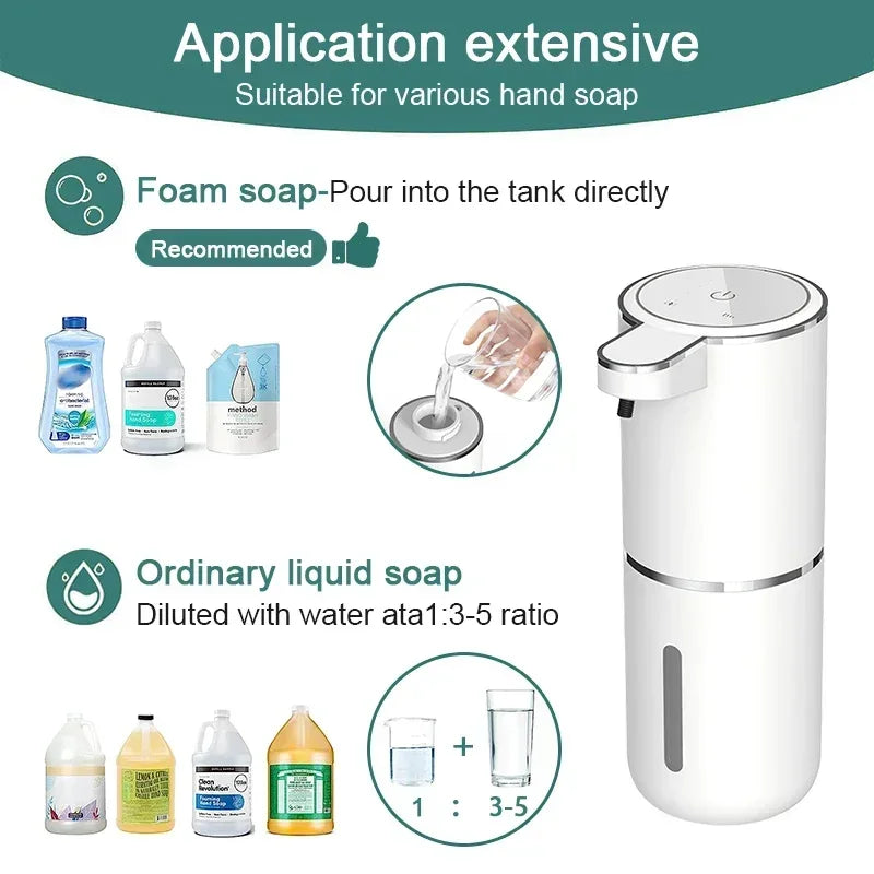 Automatic Touchless Soap Dispenser – 380ml, USB Rechargeable, 4 Levels