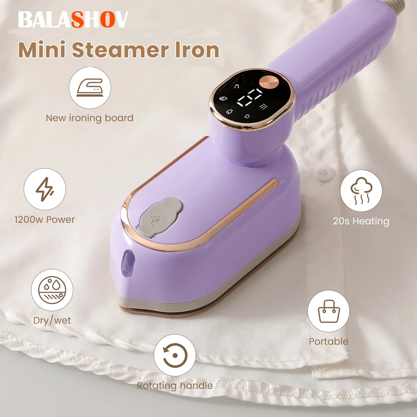 Portable Handheld Steam Iron – Compact Travel & Home Garment Steamer