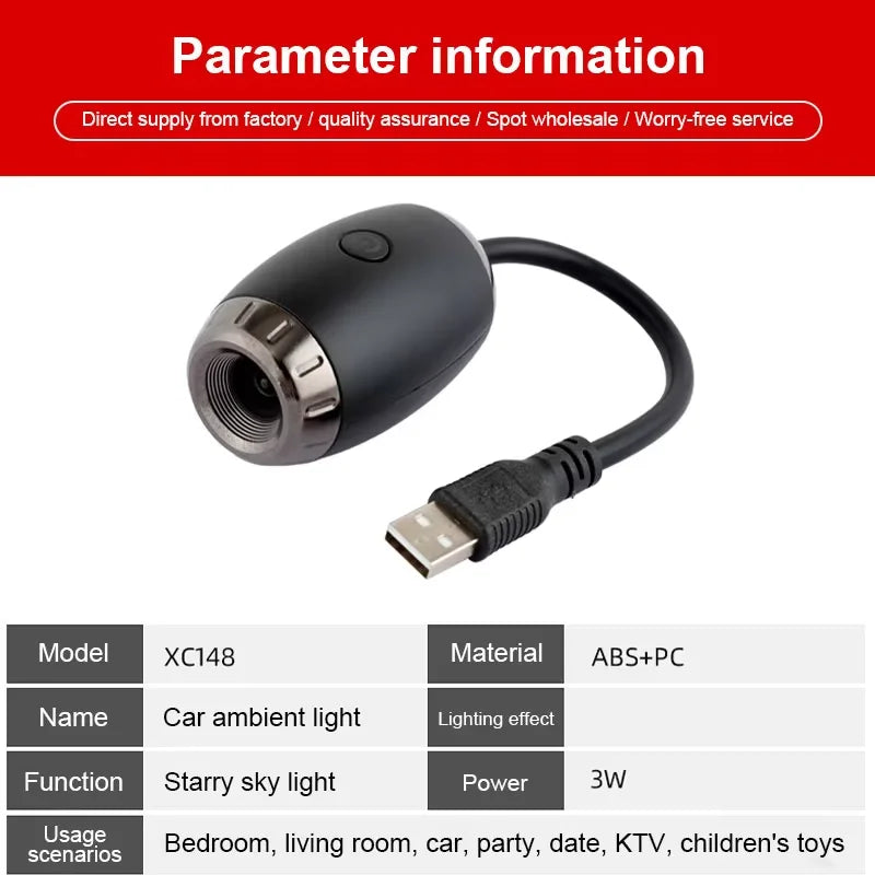 Atmosphere Projection Light – Car, Bedroom & Tent Ambient Lamp