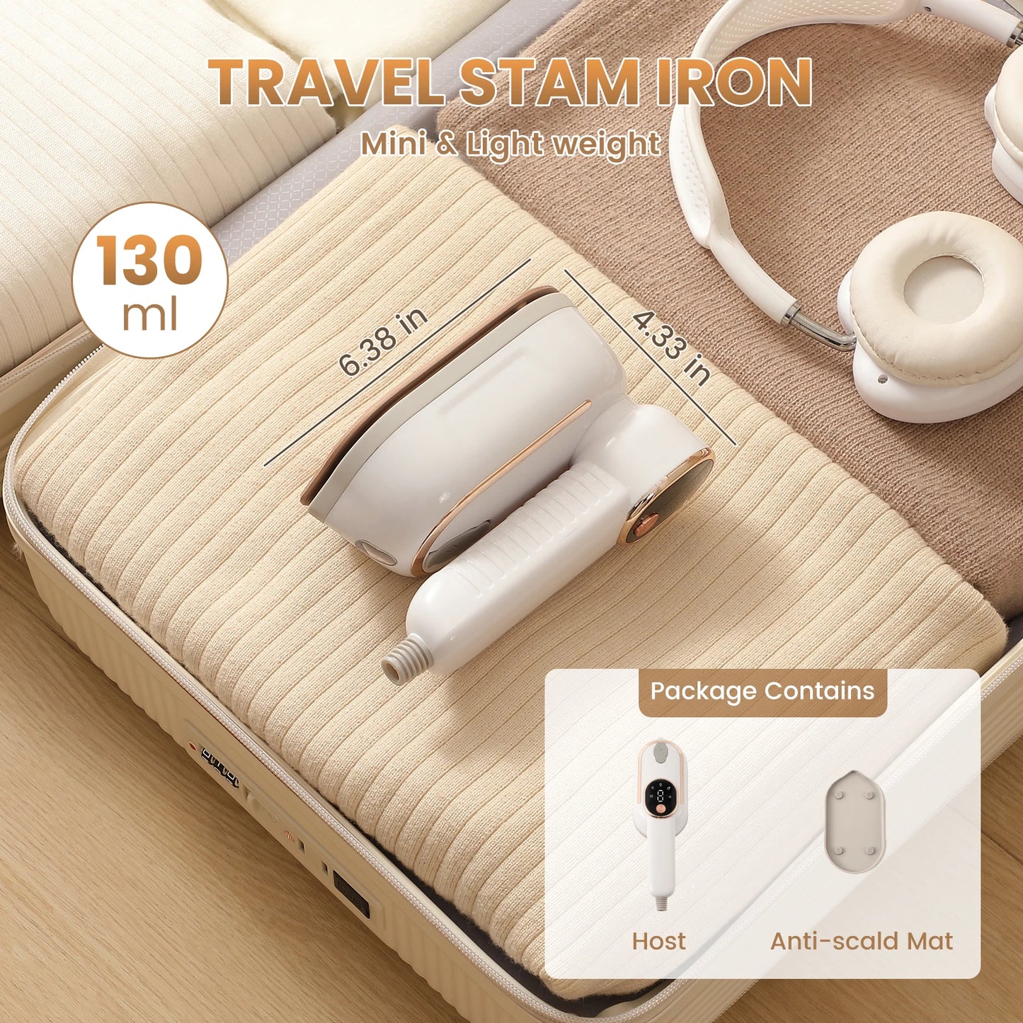 Portable Handheld Steam Iron – Compact Travel & Home Garment Steamer