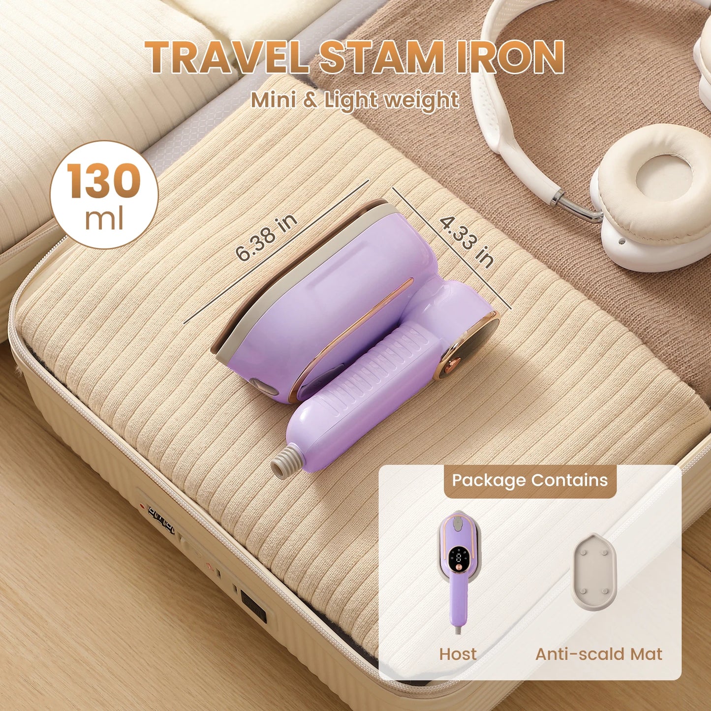 Portable Handheld Steam Iron – Compact Travel & Home Garment Steamer